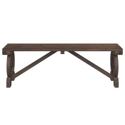 vidaXL Garden Bench 115 cm Solid Wood Fir, dark brown vidaXL Garden Bench 115 cm Solid Wood Fir