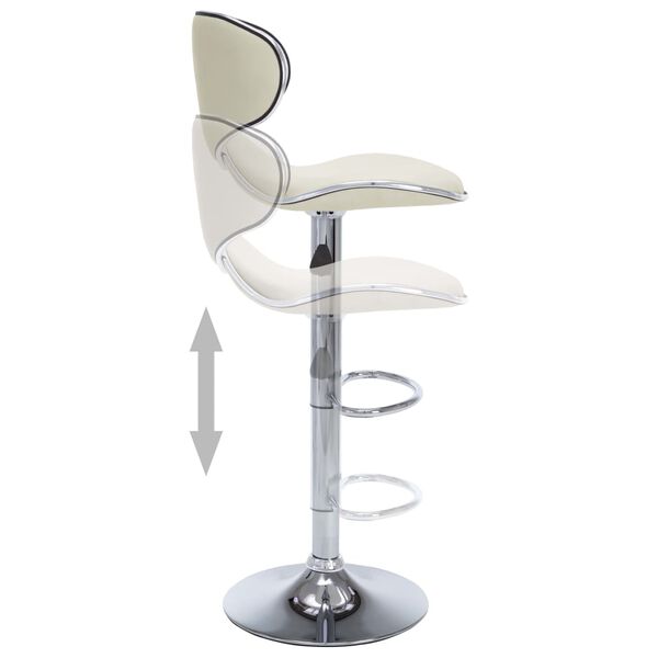 vidaXL Bar Stools 2 pcs Cream Faux Leather