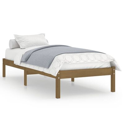 vidaXL Bed Frame without Mattress Honey Brown Solid Wood 90x200 cm