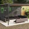 vidaXL 13 Piece Garden Lounge Set with Cushions Poly Rattan Dark Grey