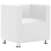 vidaXL Cube Armchair White Faux Leather