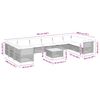 vidaXL 11 Piece Garden Sofa Set with Cushions Grey Poly Rattan
