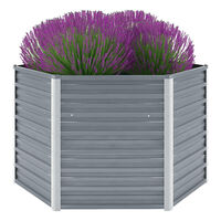 vidaXL Garden Raised Bed Galvanised Steel 129x129x77 cm Grey, grey vidaXL Garden Raised Bed Galvanised Steel 129x129x77 cm Grey