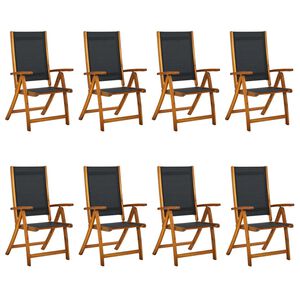 vidaXL Folding Garden Chairs 8 pcs Solid Wood Acacia and Textilene