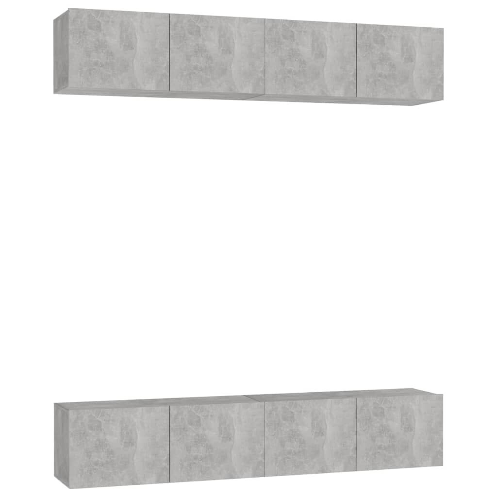 vidaXL TV Cabinets 4 pcs Concrete Grey 80x30x30 cm Engineered Wood