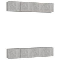 vidaXL TV Cabinets 4 pcs Concrete Grey 80x30x30 cm Engineered Wood