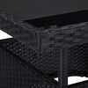 vidaXL 5 Piece Garden Dining Set Black Poly Rattan and Acacia Wood