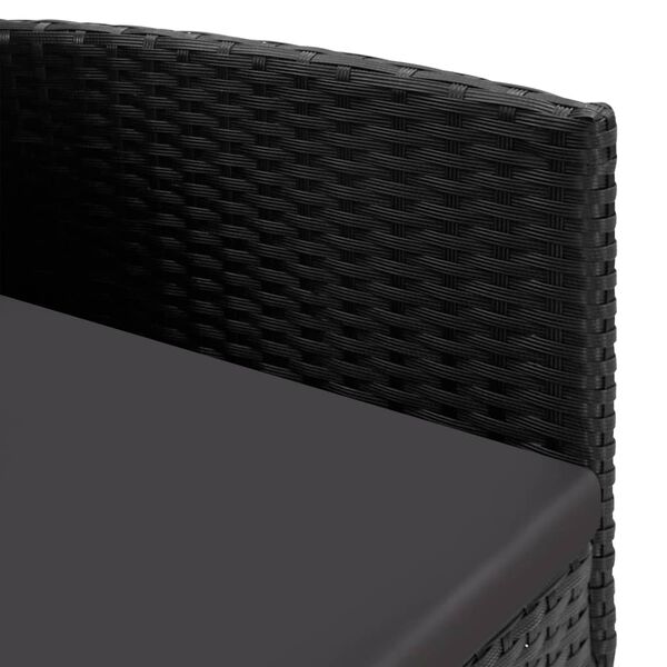 vidaXL Garden Chairs with Black Cushions 4 pcs Black Poly Rattan