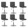 vidaXL Swivel Dining Chairs 6 pcs Dark Grey Fabric