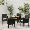 vidaXL 5 Piece Outdoor Dining Set Poly Rattan Black