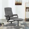 vidaXL Recliner Chair with Footrest Light Grey Fabric