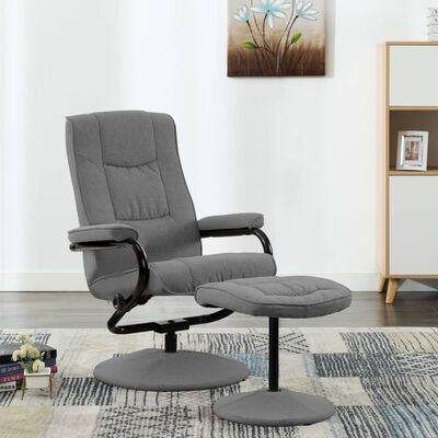 vidaXL Recliner Chair with Footrest Light Grey Fabric, light grey vidaXL Recliner Chair with Footrest Light Grey Fabric
