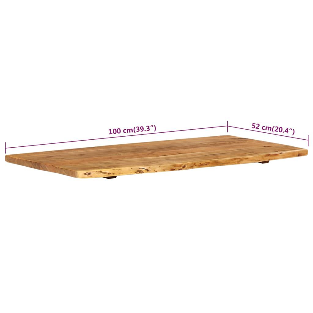 vidaXL Bathroom Vanity Top Solid Acacia Wood 100x52x2.5 cm