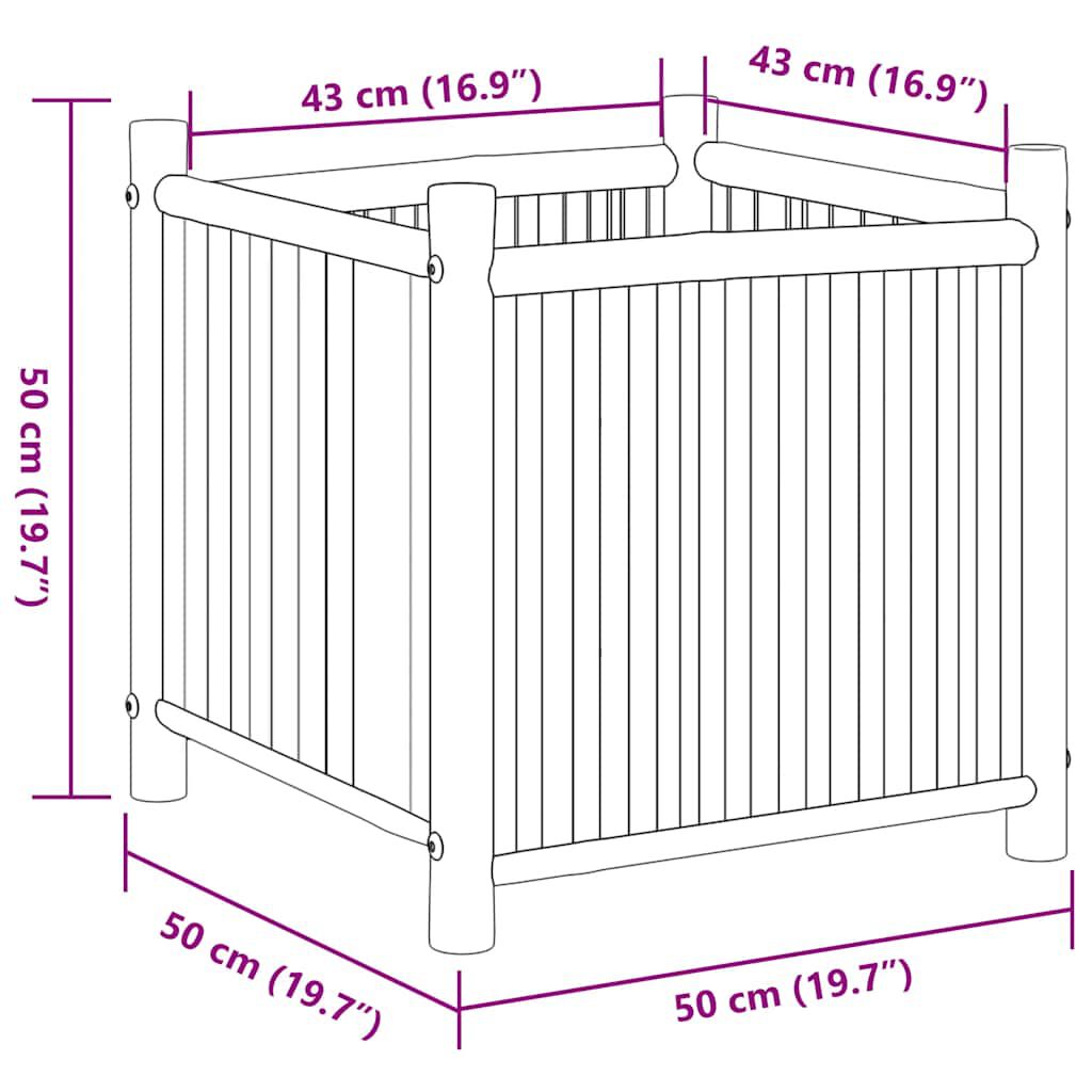 vidaXL Planter 50x50x50 cm Bamboo