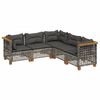 vidaXL 5 Piece Garden Sofa Set with Cushions Grey Poly Rattan