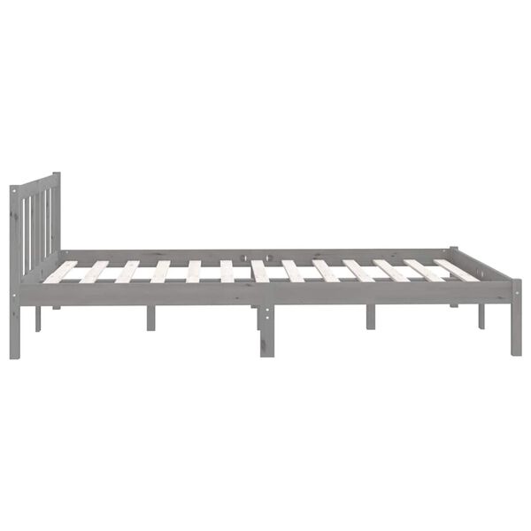 vidaXL Bed Frame without Mattress Grey Solid Wood 160x200 cm