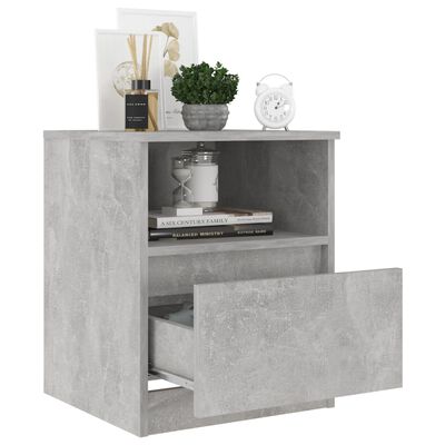 vidaXL Bed Cabinet Concrete Grey 40x40x50 cm Engineered Wood, concrete grey vidaXL Bed Cabinet Concrete Grey 40x40x50 cm Engineered Wood