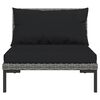vidaXL 12 Piece Garden Lounge Set with Cushions Poly Rattan Dark Grey