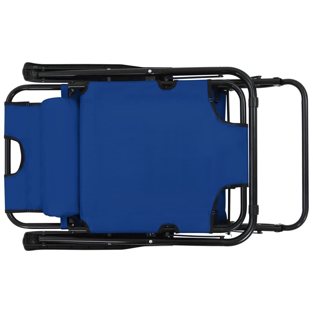 vidaXL Folding Sun Loungers 2 pcs with Footrests Steel Blue