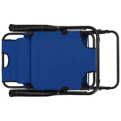 vidaXL Folding Sun Loungers 2 pcs with Footrests Steel Blue, blue vidaXL Folding Sun Loungers 2 pcs with Footrests Steel Blue