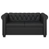 vidaXL Chesterfield 2-Seater Artificial Leather Black