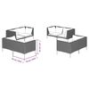 vidaXL 8 Piece Garden Lounge Set with Cushions Poly Rattan Dark Grey