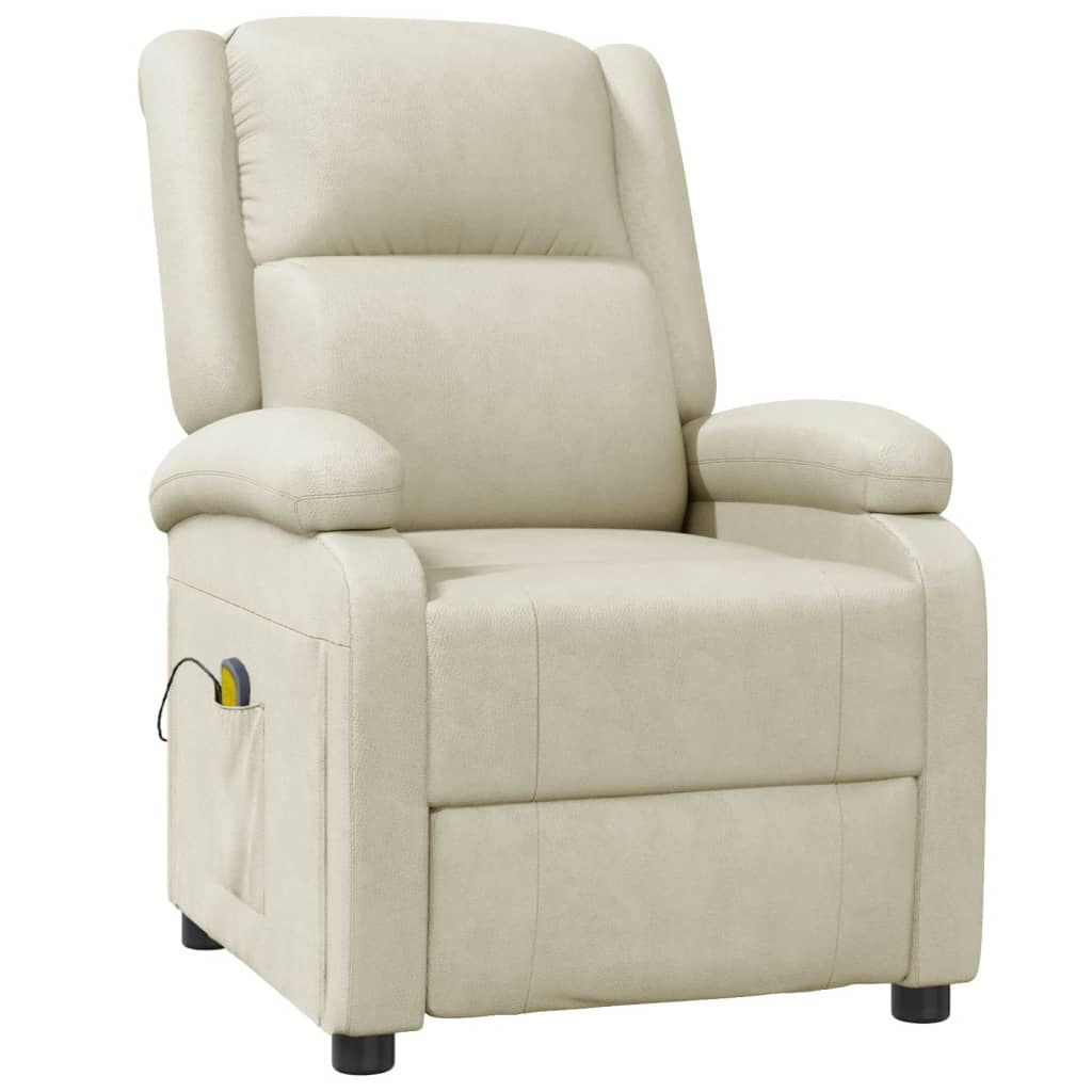 vidaXL Massage Chair Cream Faux Leather