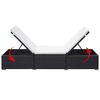 vidaXL Sun Loungers with Cushions 2 pcs Poly Rattan Black