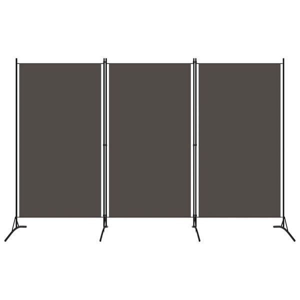 vidaXL 3-Panel Room Divider Anthracite 260x180 cm