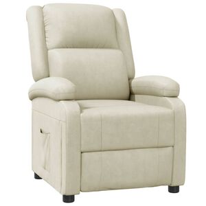 vidaXL Recliner Chair White Faux Leather
