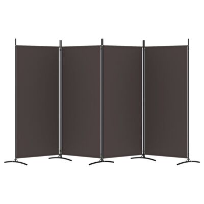 vidaXL 4-Panel Room Divider Brown 346x180 cm Fabric, brown vidaXL 4-Panel Room Divider Brown 346x180 cm Fabric