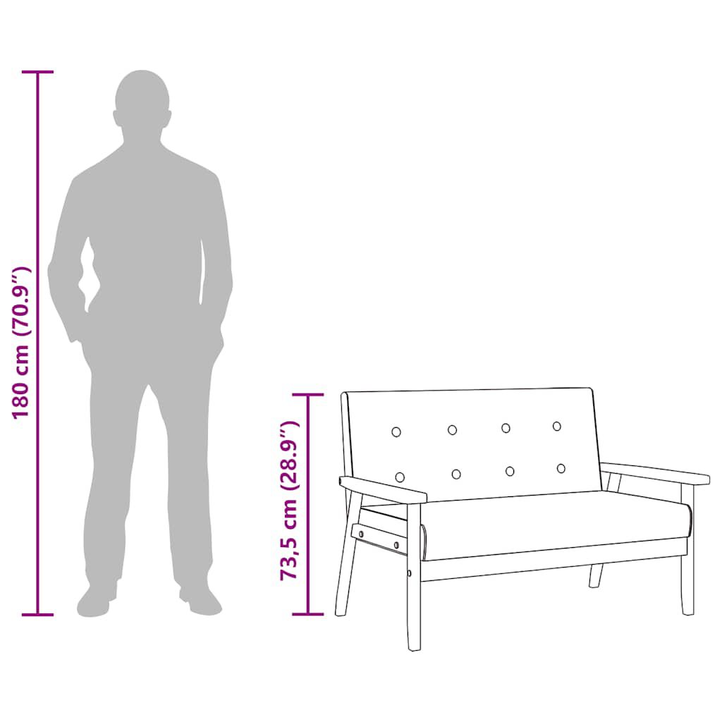 vidaXL 2-Seater Sofa Black Faux Leather