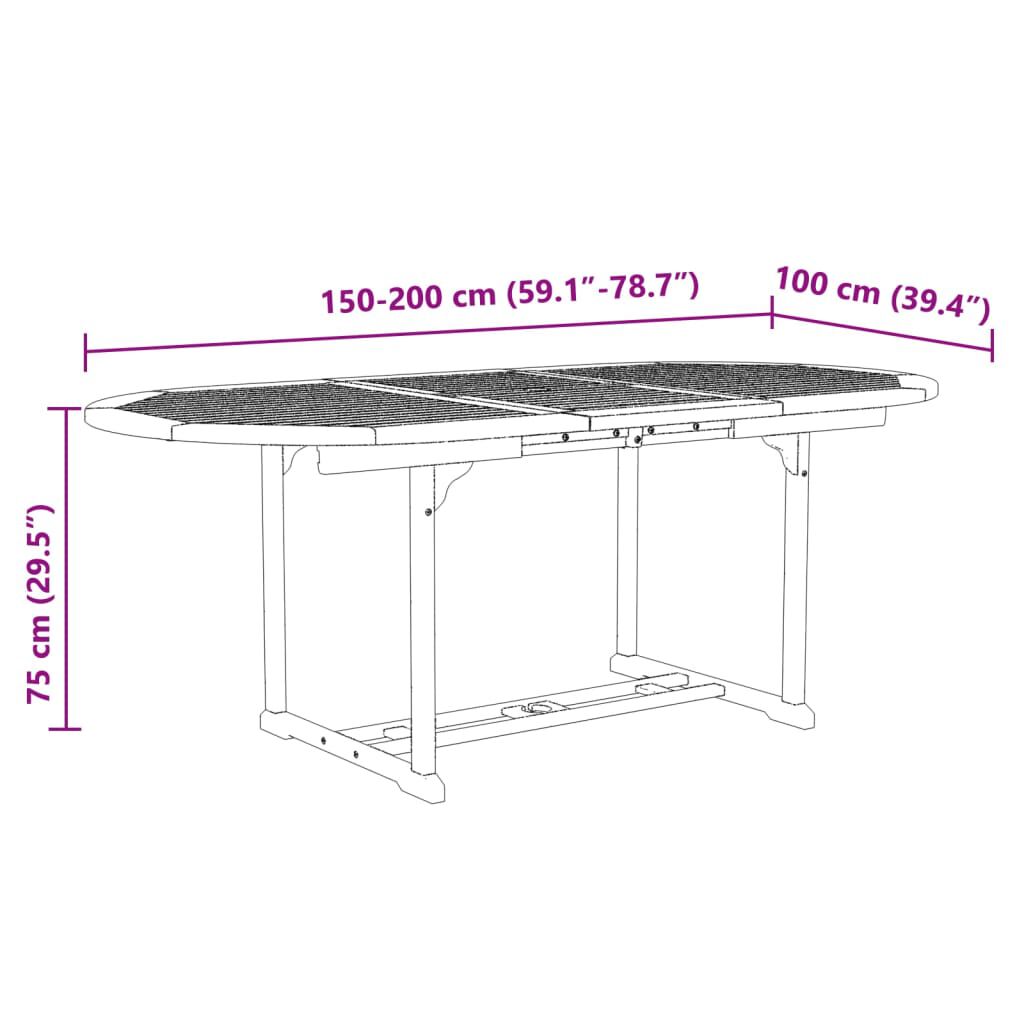 vidaXL 5 Piece Garden Dining Set Solid Wood Acacia and Textilene
