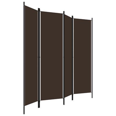 vidaXL 4-Panel Room Divider Brown 200x180 cm, brown vidaXL 4-Panel Room Divider Brown 200x180 cm