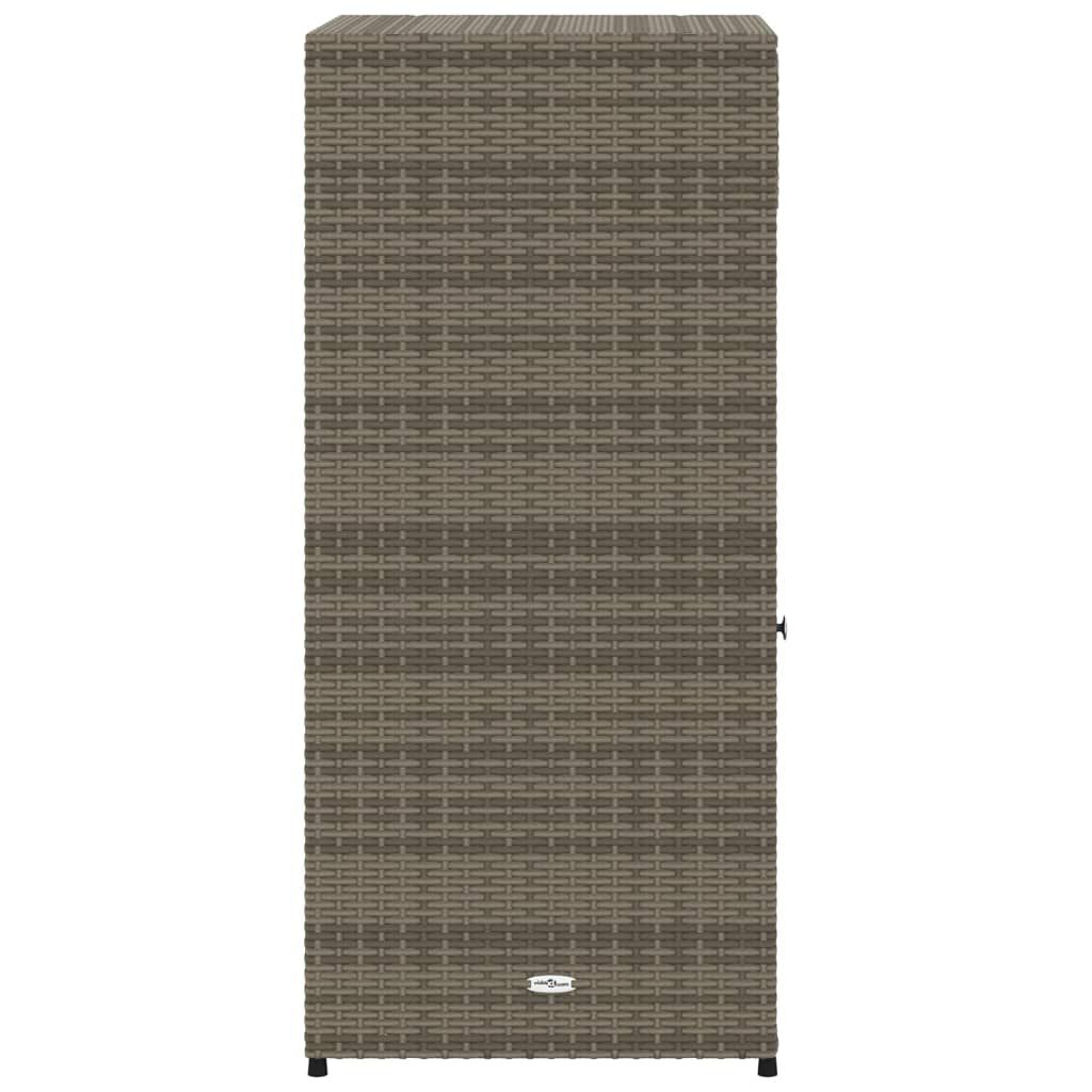 vidaXL Garden Storage Cabinet Grey 55x55x111 cm Poly Rattan