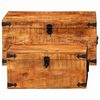 vidaXL Storage Chest Set 2 Pieces Rough Mango Wood