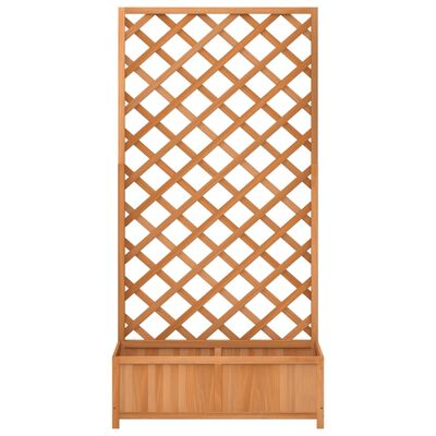vidaXL Planter with Trellis Brown Solid Wood Fir, brown vidaXL Planter with Trellis Brown Solid Wood Fir