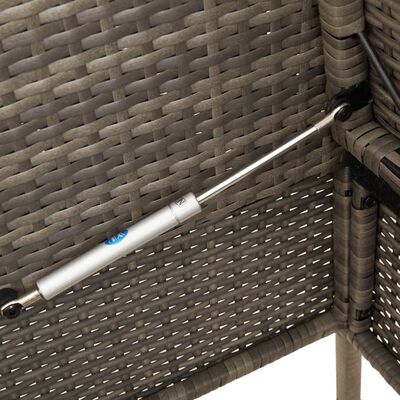 vidaXL Garden Bench with Cushions Grey Poly Rattan, grey vidaXL Garden Bench with Cushions Grey Poly Rattan