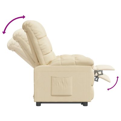 vidaXL Recliner Chair Cream Fabric, cream vidaXL Recliner Chair Cream Fabric
