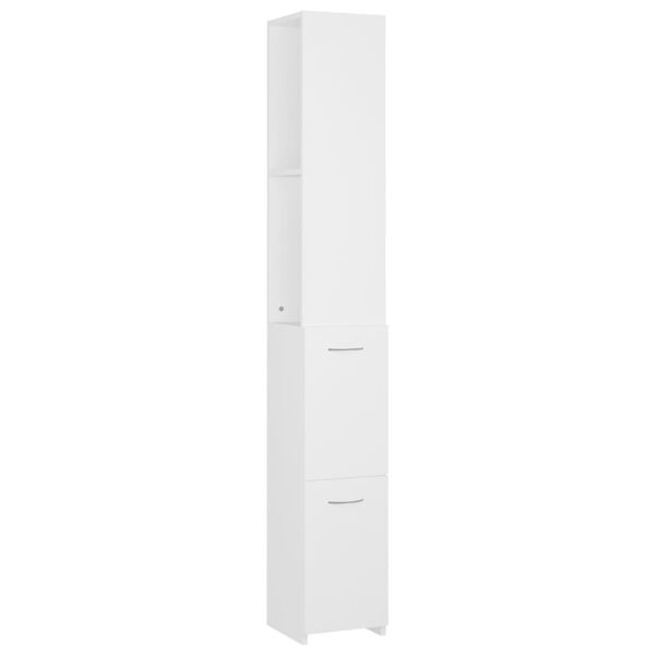 vidaXL Bathroom Cabinet White 25x26.5x170 cm Engineered Wood