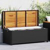 vidaXL Storage Bench Grey 100x50x52 cm Poly Rattan and Acacia Wood