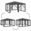 vidaXL Party Tent with 8 Mesh Sidewalls Anthracite 4x4 m HDPE