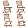 vidaXL Folding Chairs 4 pcs Solid Acacia Wood