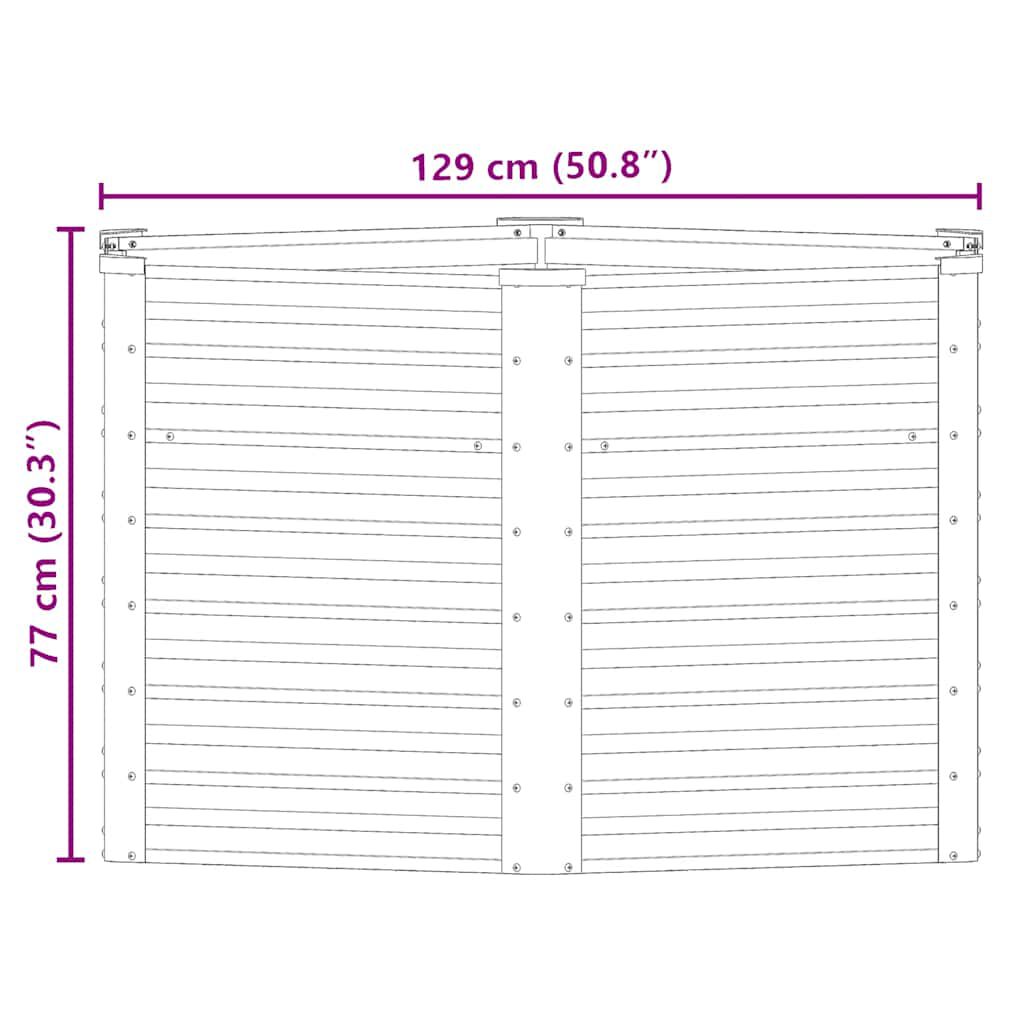 vidaXL Garden Raised Bed Galvanised Steel 129x129x77 cm Green