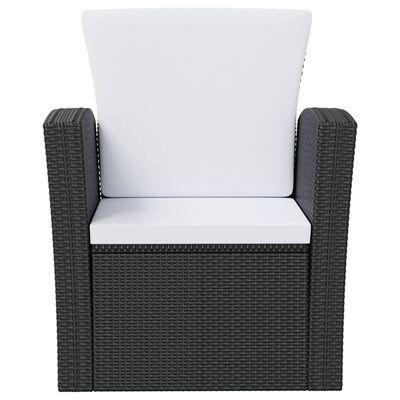 vidaXL 8 Piece Garden Lounge Set with Cushions Poly Rattan Black, black vidaXL 8 Piece Garden Lounge Set with Cushions Poly Rattan Black