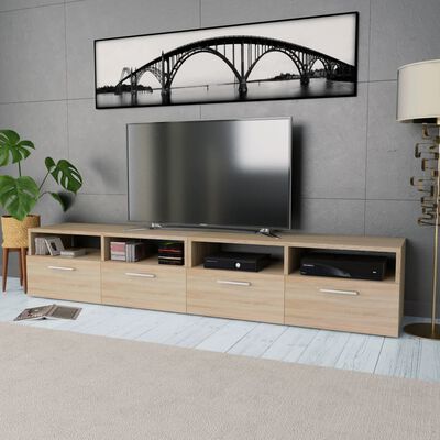 vidaXL TV Cabinets 2 pcs Engineered Wood 95x35x36 cm Oak, oak vidaXL TV Cabinets 2 pcs Engineered Wood 95x35x36 cm Oak