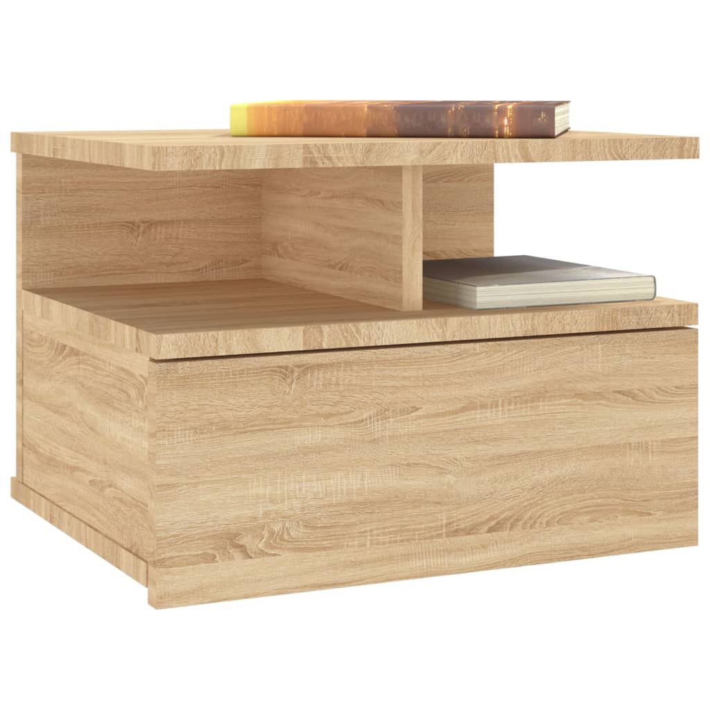 vidaXL Floating Nightstands 2 pcs Sonoma Oak 40x31x27cm Engineered Wood