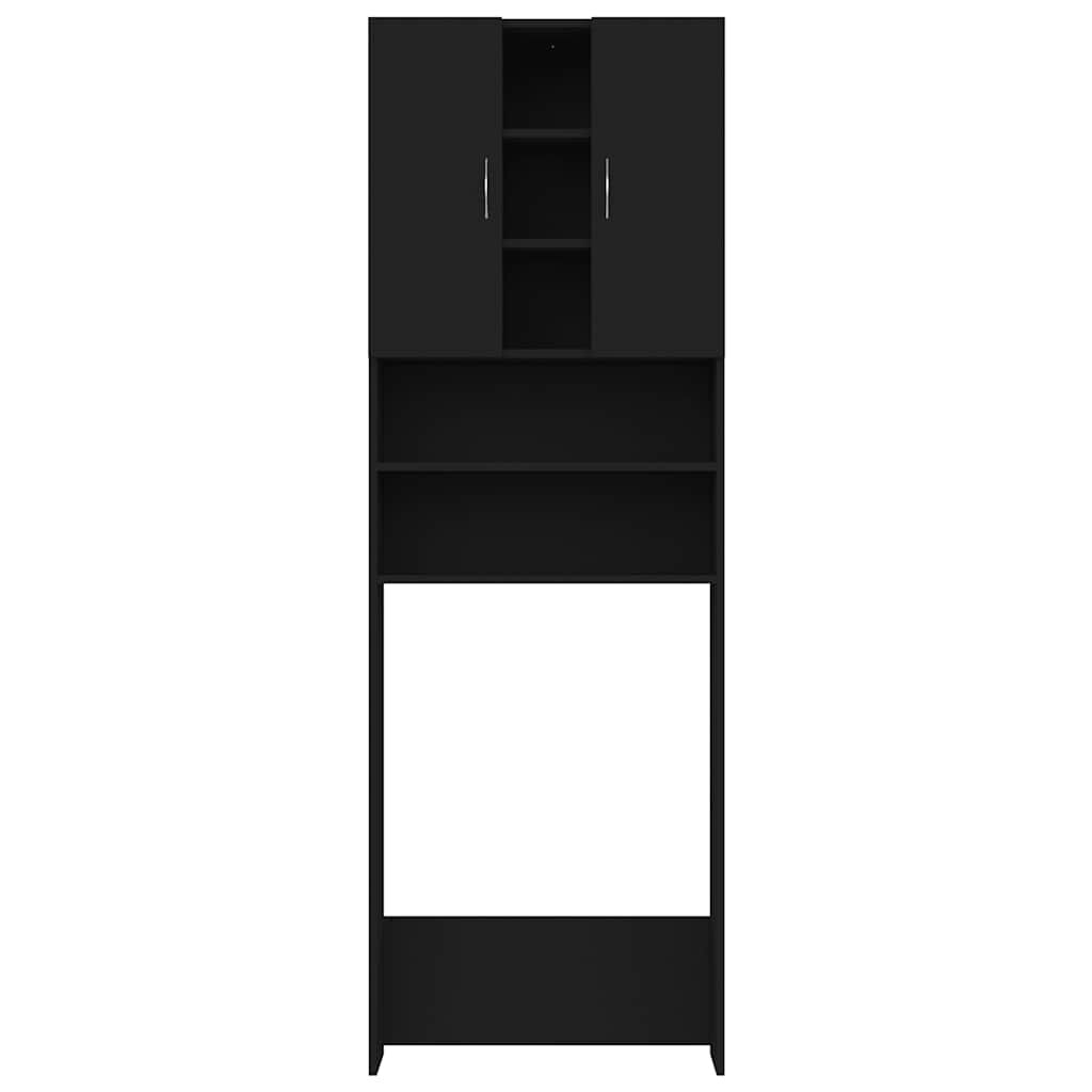 vidaXL Washing Machine Cabinet Black 64x25.5x190 cm