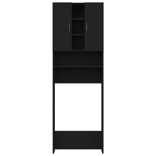 vidaXL Washing Machine Cabinet Black 64x25.5x190 cm