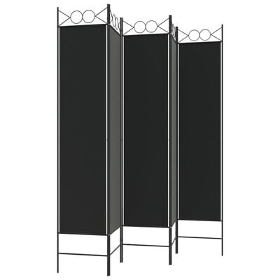 vidaXL 5-Panel Room Divider Black 200x200 cm Fabric, black vidaXL 5-Panel Room Divider Black 200x200 cm Fabric